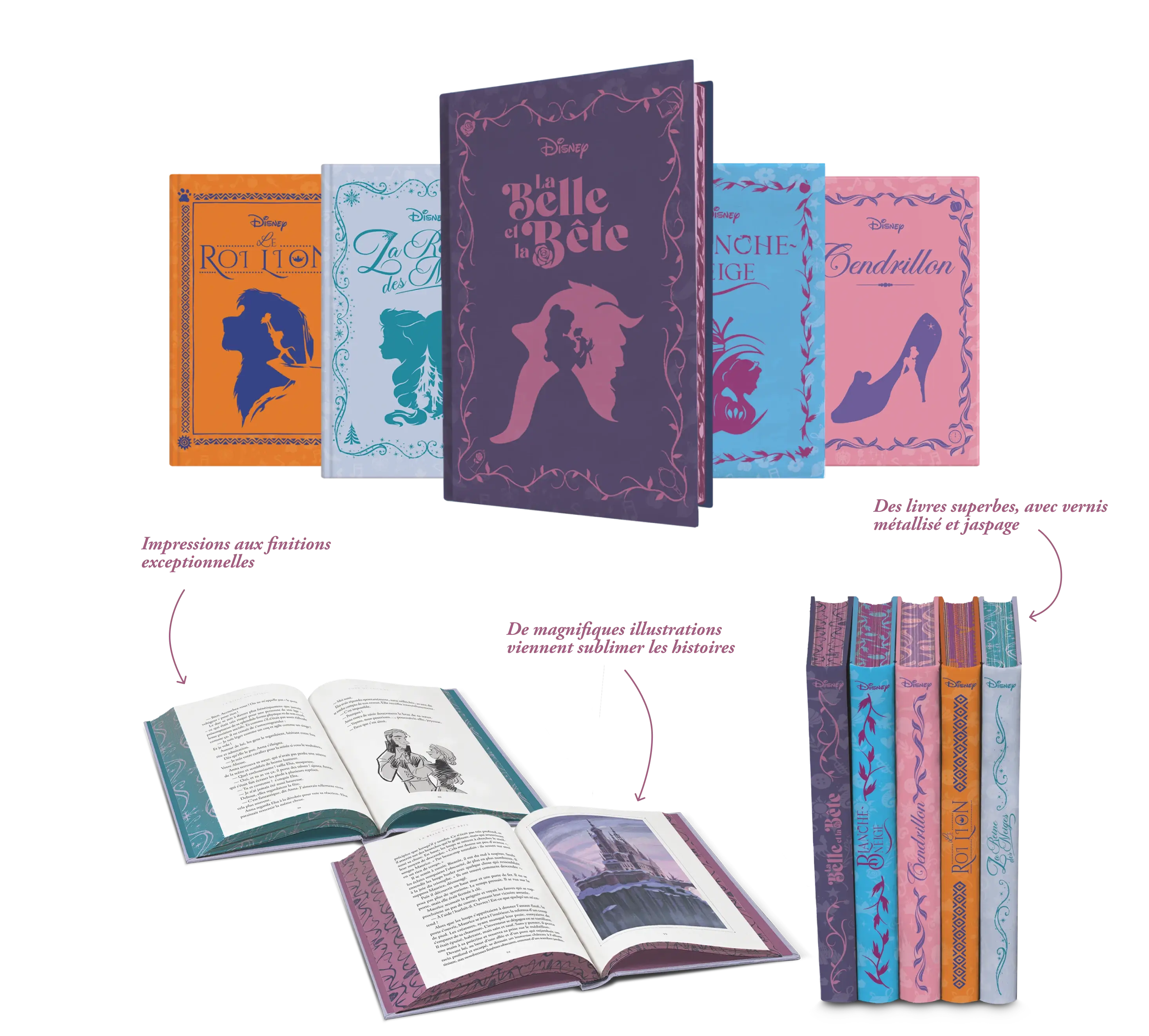 Les plus grands chefs-d'œuvre Disney édités en superbes romans avec un vernis métalisé, un jaspqage coloré et des impressions aux finitions exceptionnelles, enrichis de magnifiques illustrations qui viennent sublimer les histoires