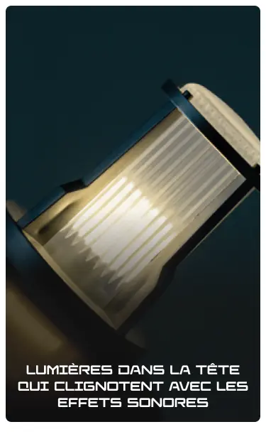 Lumières dans la tête qui clignotent avec les effets sonores